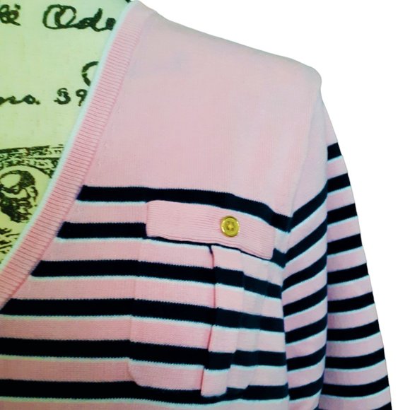 Lands End Sweater Nautical Stripes Soft Supima Cotton Large - Picture 4 of 5